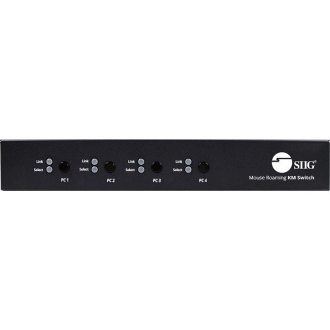 SIIG JU-SW4311-S1 4-Port Roaming KM Switch mit USB 2.0 Hub Plug and Play TAA Konform