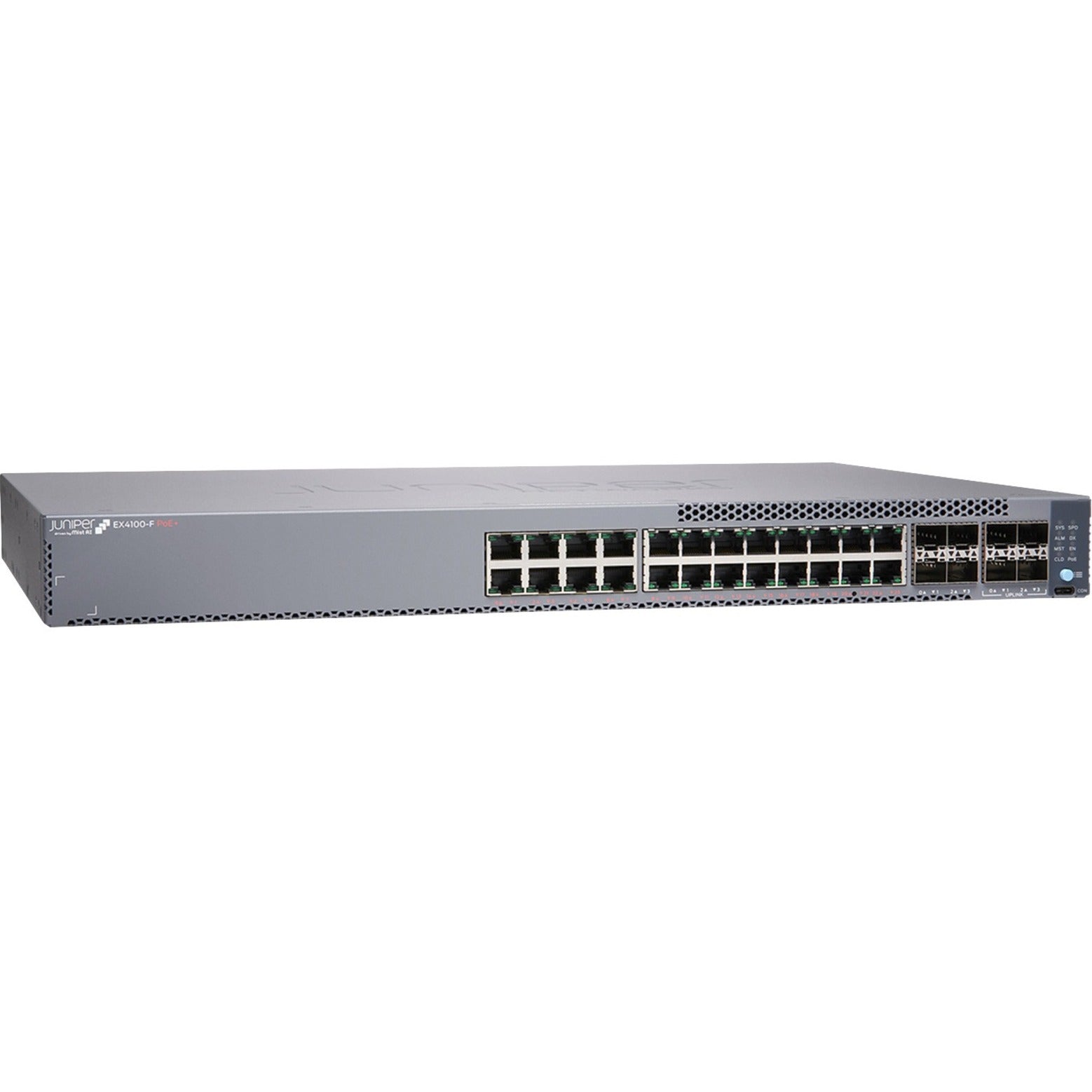 Juniper EX4100-F-24P Ethernet Switch, Gigabit Ethernet, 10 Gigabit Ethernet, 24 Ports, 370W PoE Budget [Discontinued]