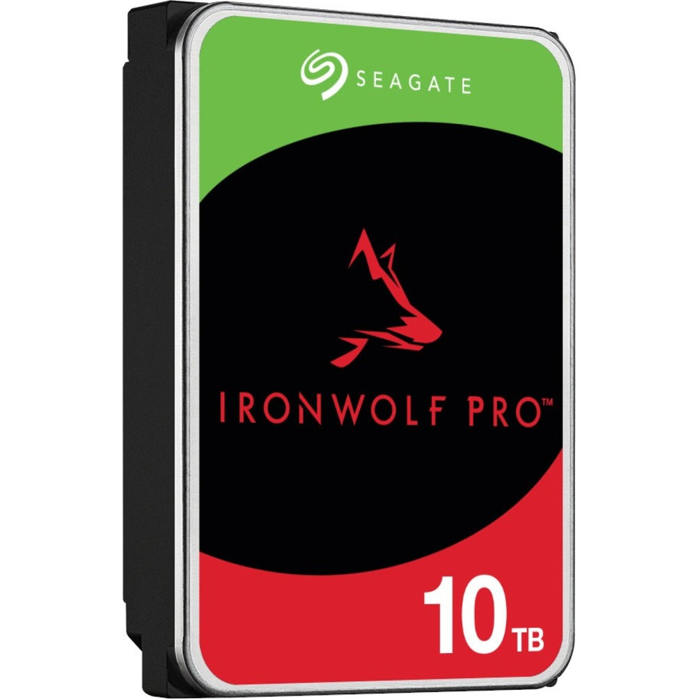 Side angle view of Seagate IronWolf Pro 10TB hard drive showing depth and mounting points-alternate-image2