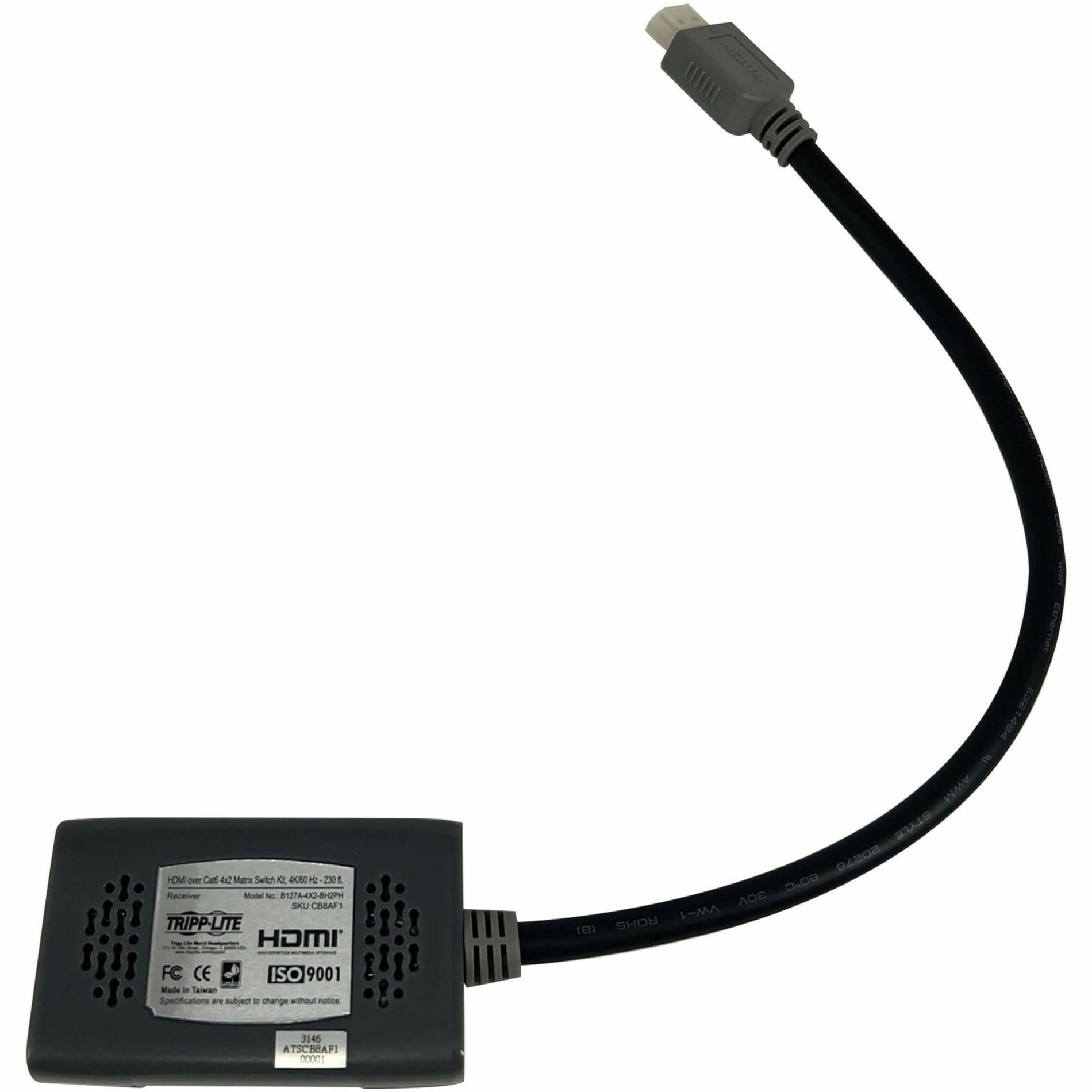 Rear view of HDMI receiver unit showing product information-alternate-image6