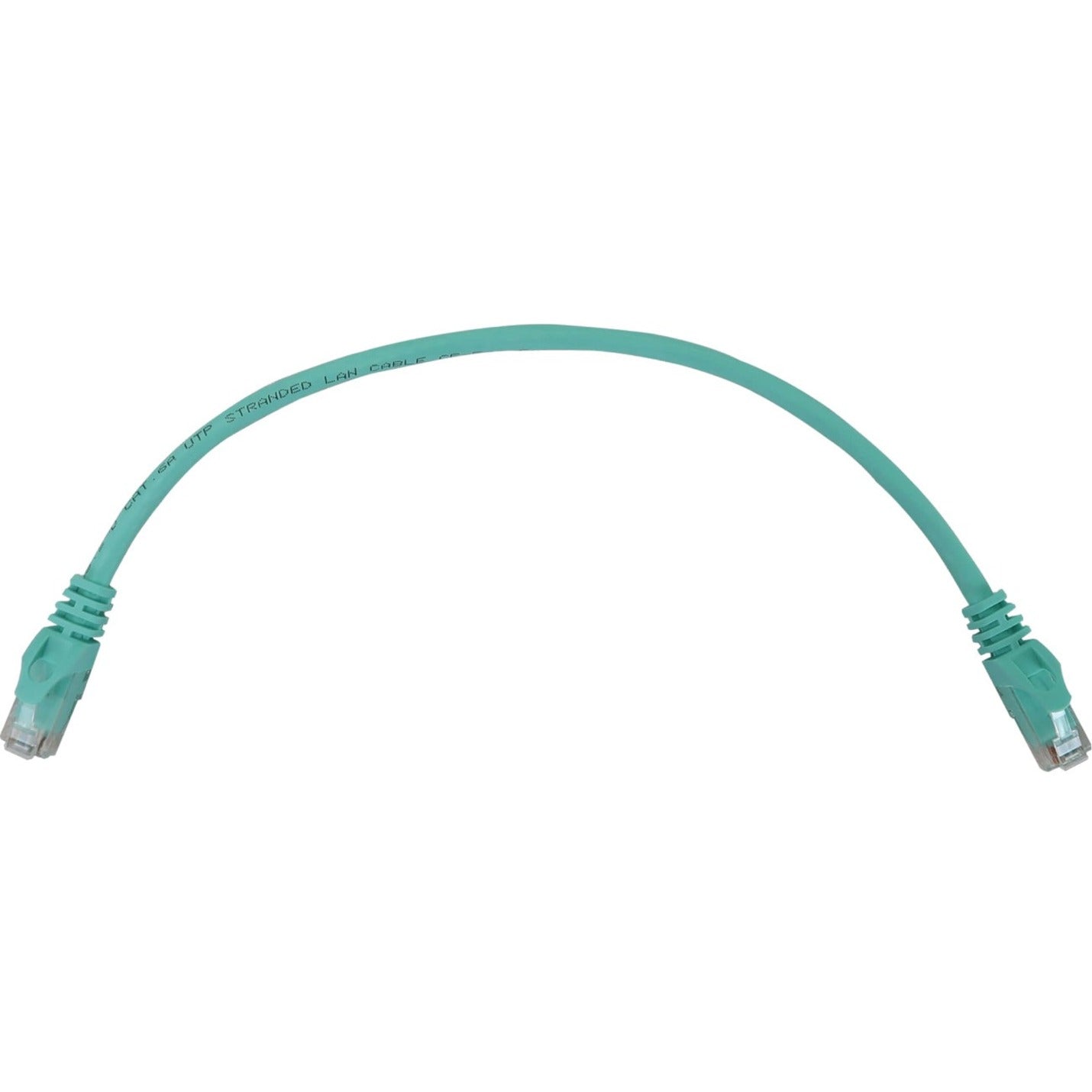 Tripp Lite N261-001-AQ Cat.6a UTP Network Cable 1ft Aqua 10G PoE Snagless Molded  트립 라이트 N261-001-AQ Cat.6a UTP 네트워크 케이블 1피트 아쿠아 10G PoE 스나글리스 몰디드