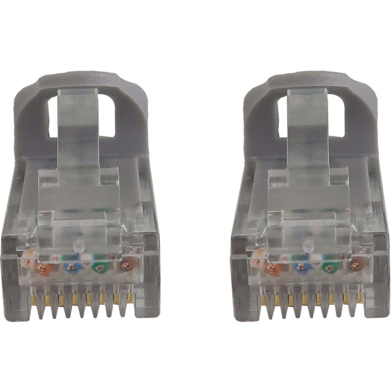 Detailed view of snagless connector boot design and RJ45 termination