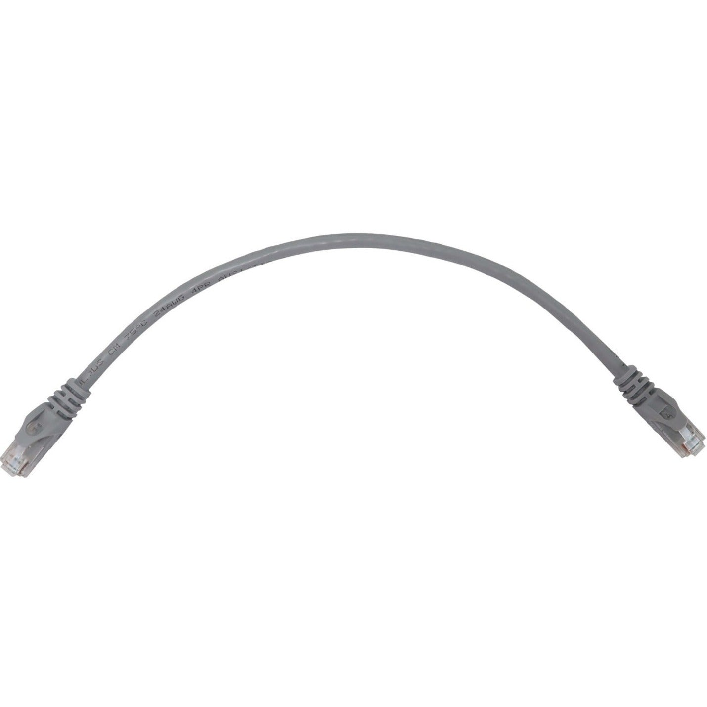 Gray Cat6a network cable with RJ45 connectors showing full cable length-alternate-image1