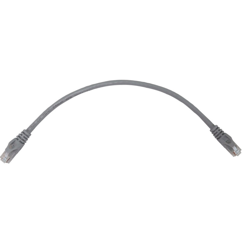 Gray Cat6a network cable with RJ45 connectors showing full cable length