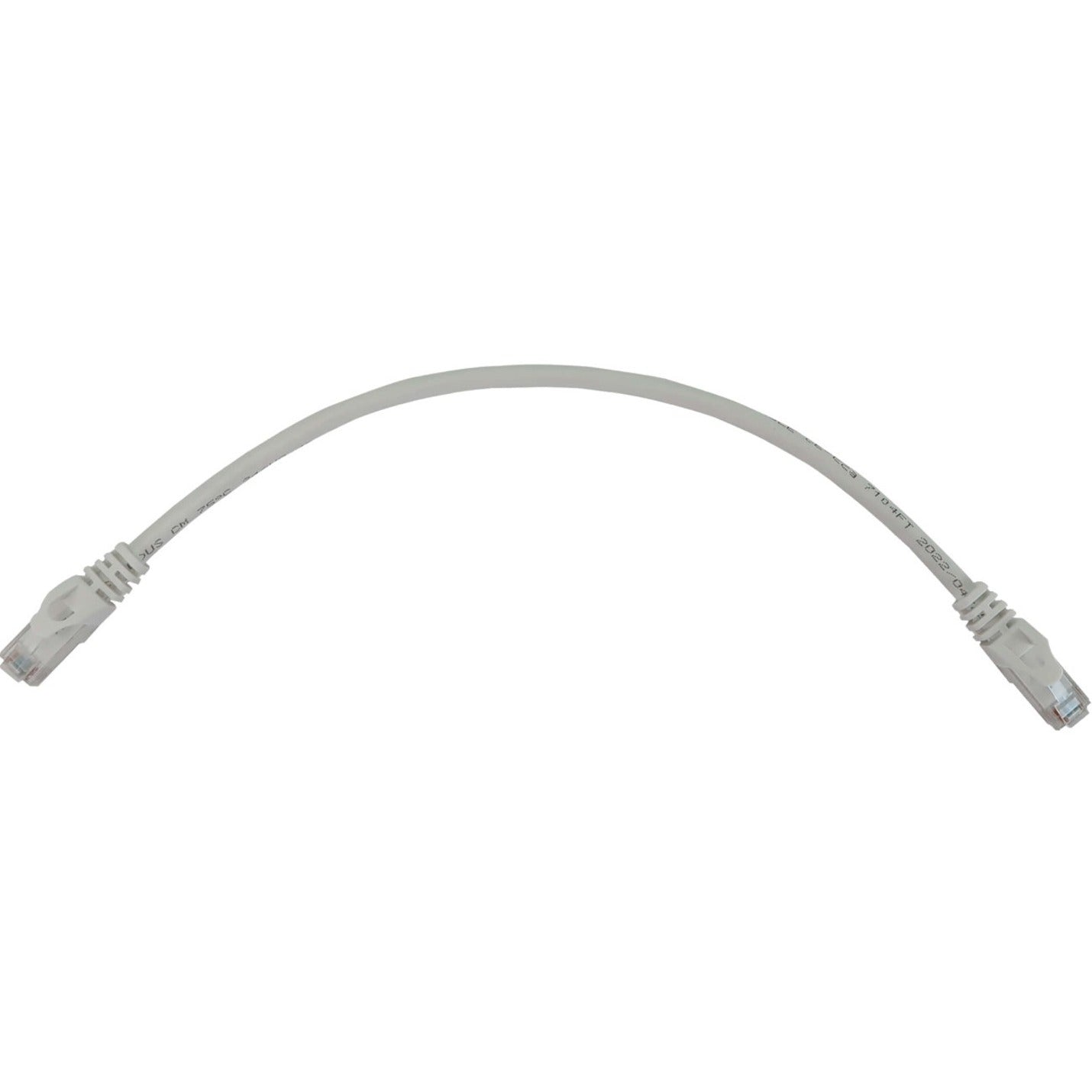 White Cat6a network cable with RJ45 connectors showing full cable length view-alternate-image1