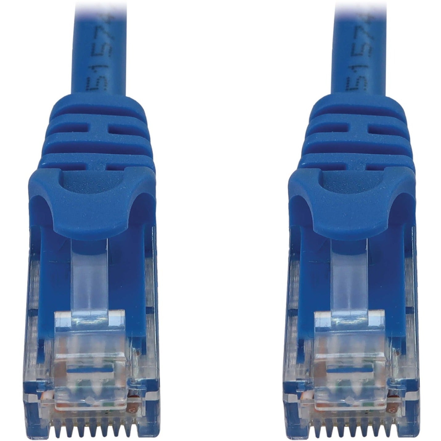 Close-up of blue snagless RJ45 connector showing protective boot design-alternate-image2