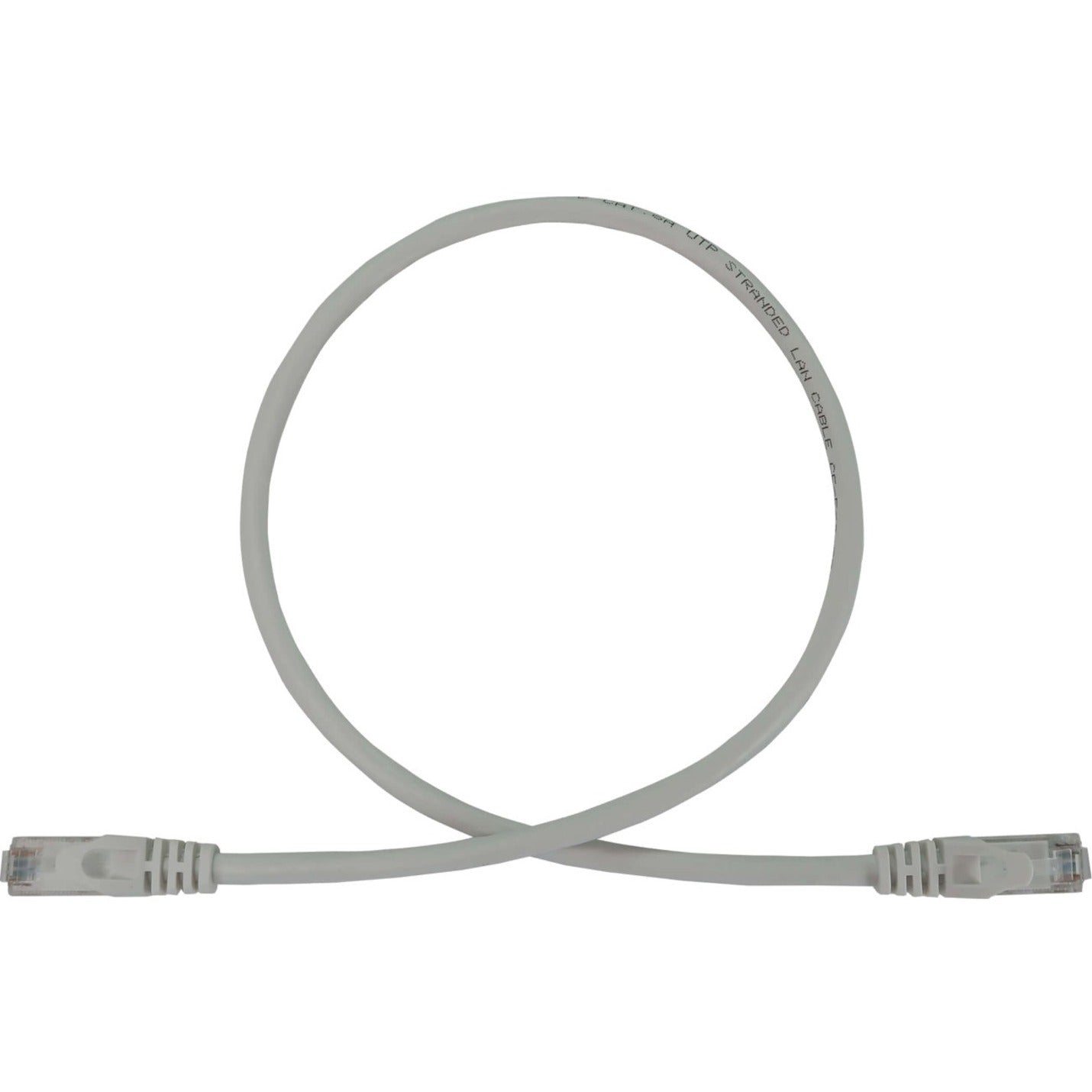 White Cat6a network cable with RJ45 connectors showing full cable length view-alternate-image1