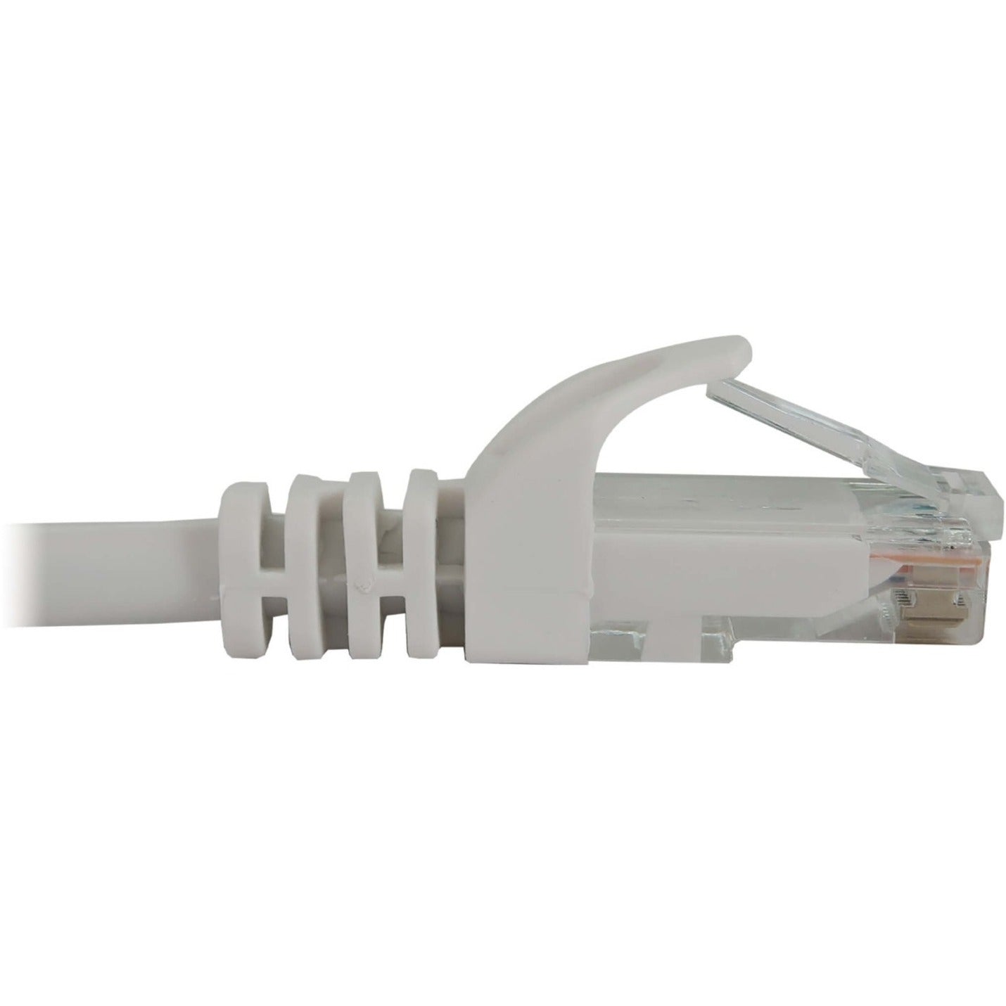 Side view of Cat6a connector showing strain relief boot and cable bend protection-alternate-image4