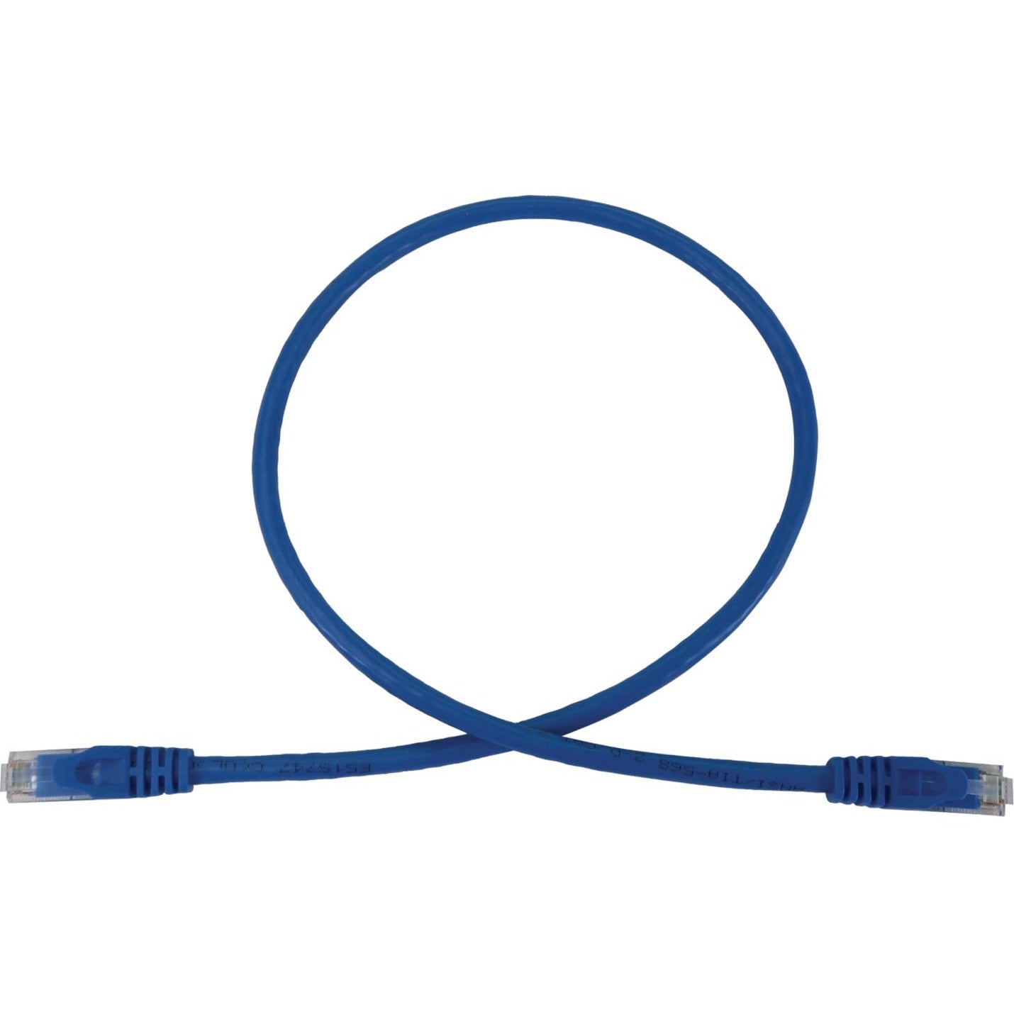 Blue Cat6a ethernet cable with RJ45 connectors showing full cable length-alternate-image1