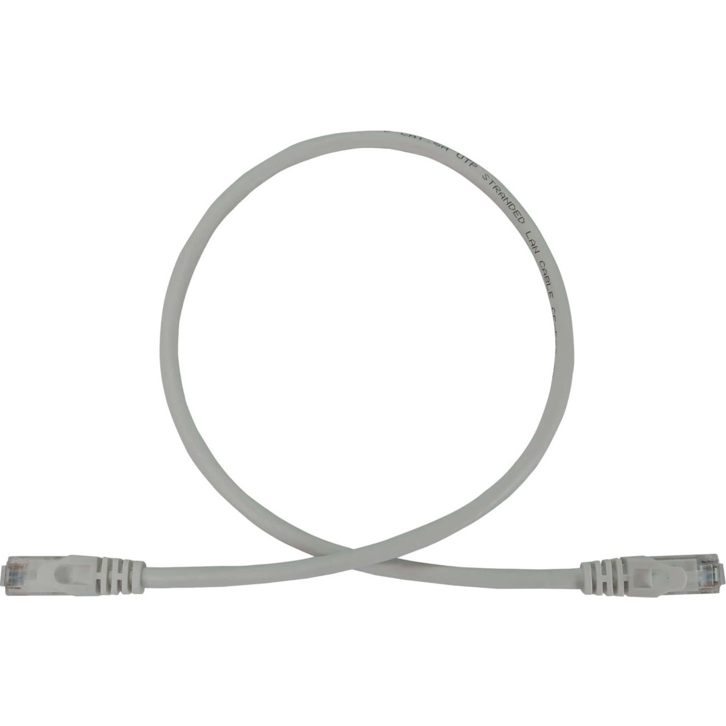 White Cat6a ethernet cable with RJ45 connectors showing full cable length-alternate-image1