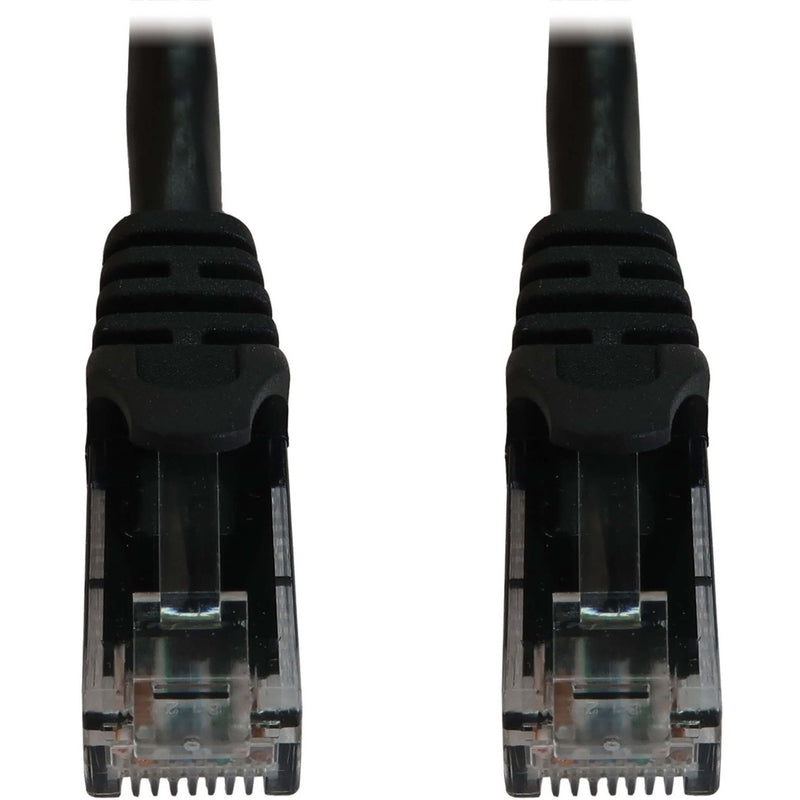 Close-up of snagless RJ45 connector showing protective boot design