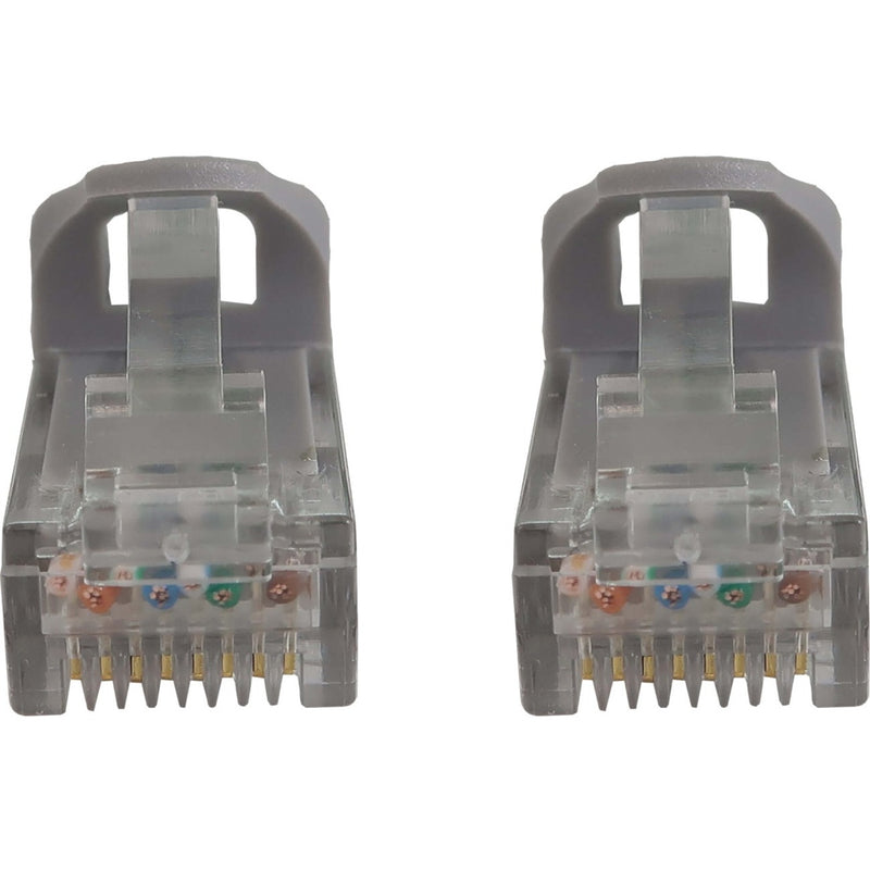 Detailed view of RJ45 connector internal structure showing contact arrangement and snagless tab