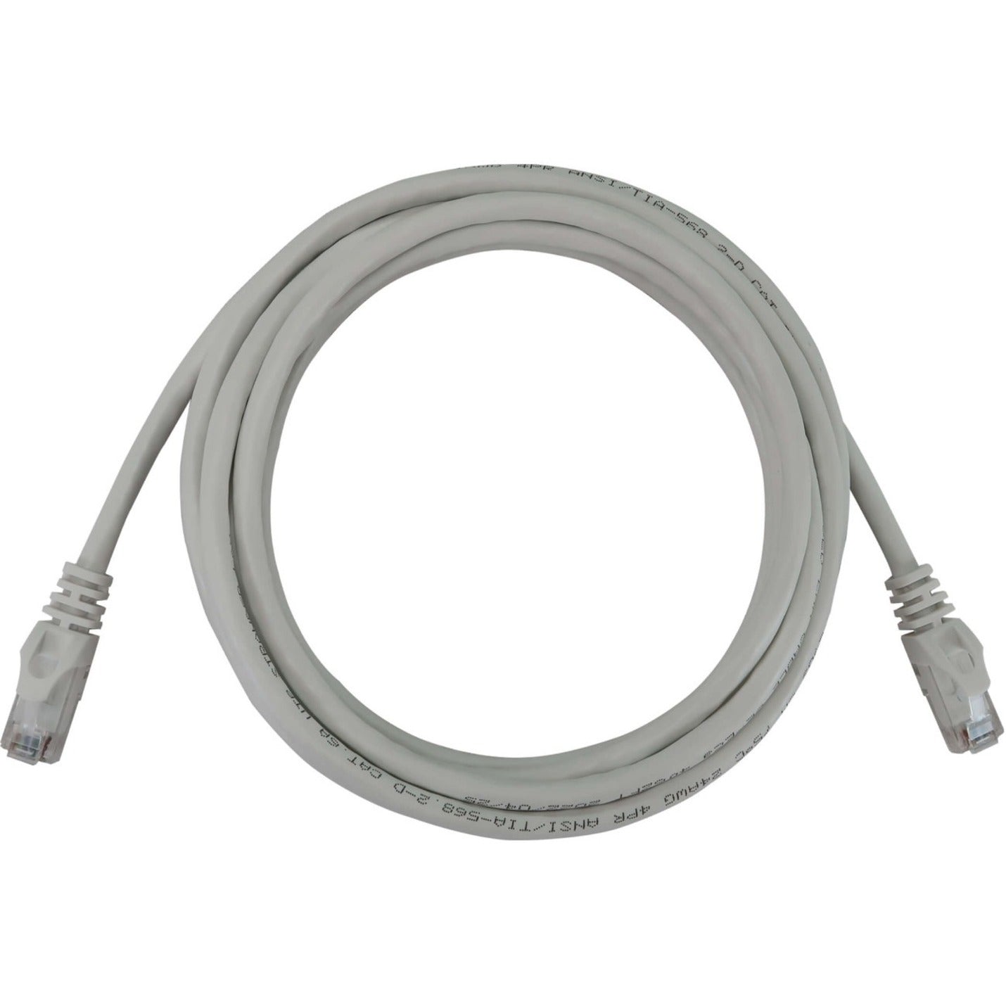 White Cat6a network cable with RJ45 connectors coiled in circular shape showing full cable length-alternate-image1