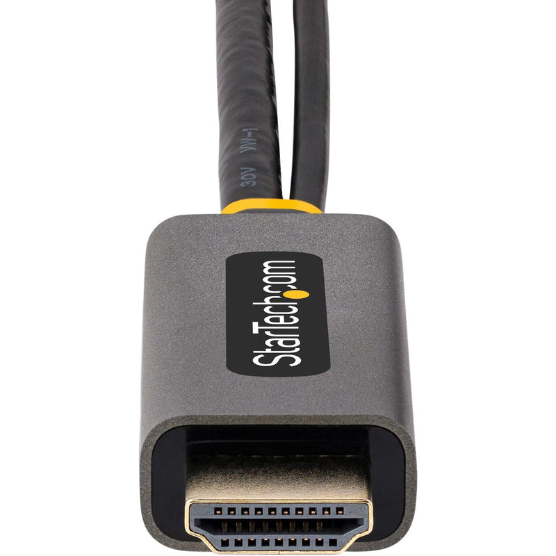 Close-up of HDMI connector on StarTech.com adapter showing gold-plated contacts