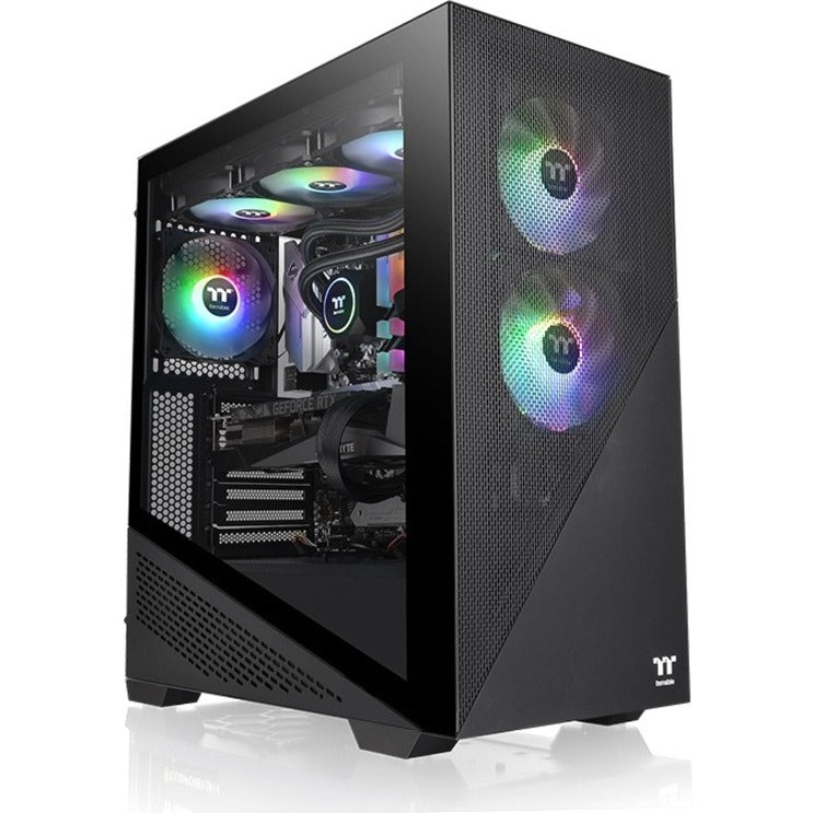 Thermaltake CA-1S4-00M1WN-00 分隔器 370 TG ARGB 中塔机箱，带有钢化玻璃和 RGB 灯光的游戏电脑机箱