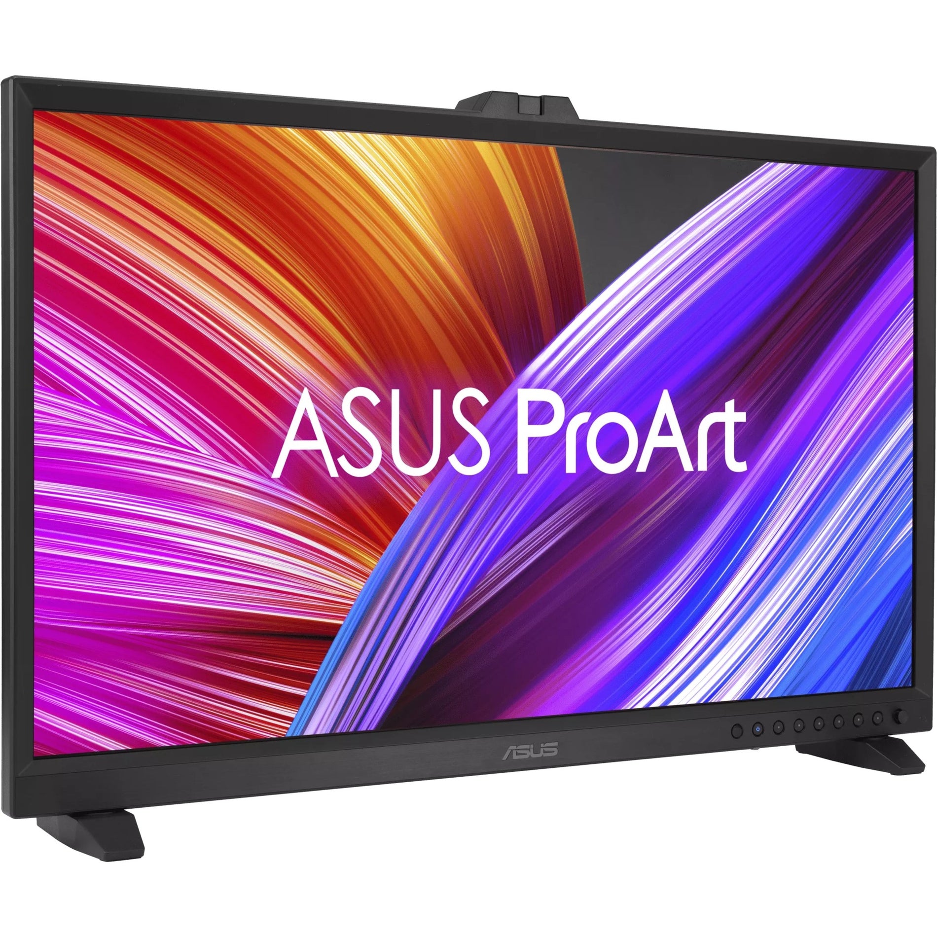 ASUS ProArt PA32DC with desktop stand showing stability and space efficiency-alternate-image13