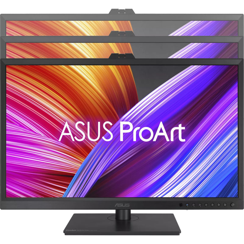 Multiple ASUS ProArt PA32DC monitors showing alignment and multi-display capabilities