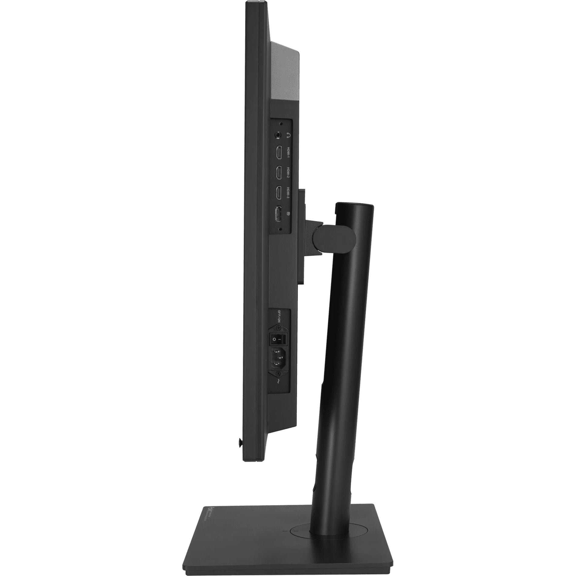 Profile view of ASUS ProArt PA32DC showing stand design and cable management system-alternate-image4