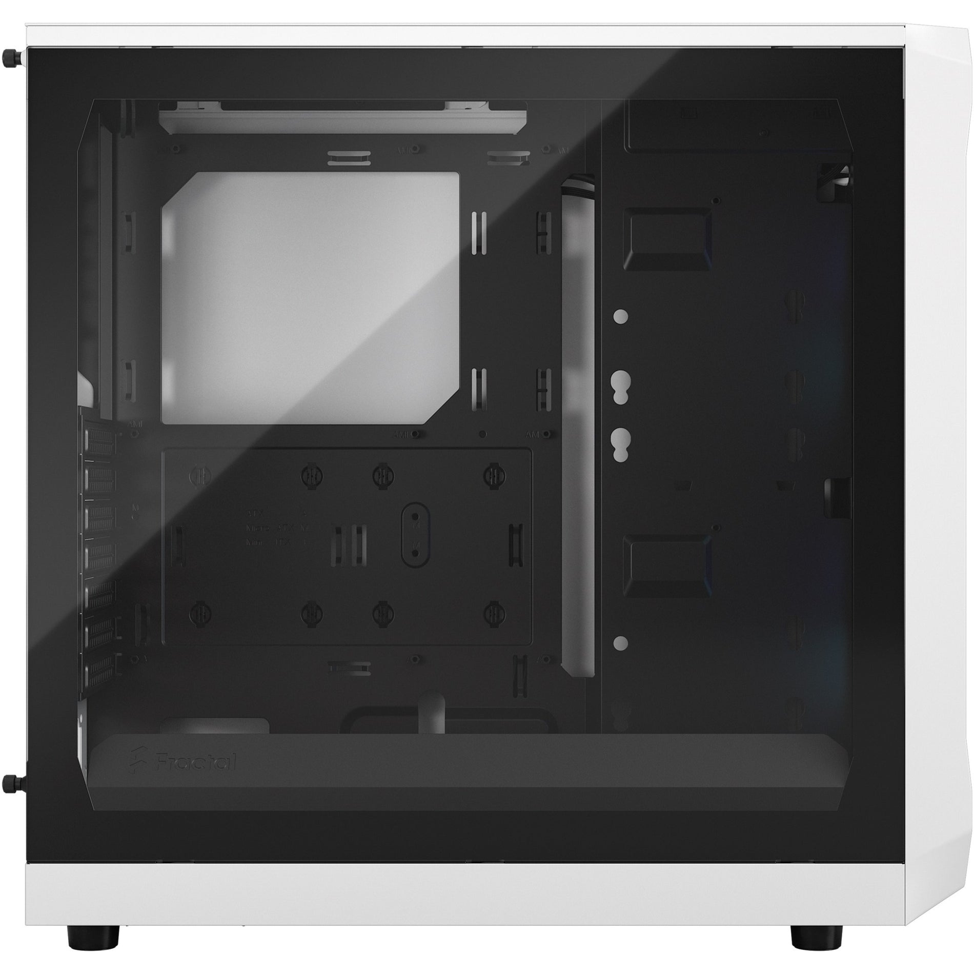 Internal view of Focus 2 RGB case showing motherboard tray and cable management features-alternate-image3