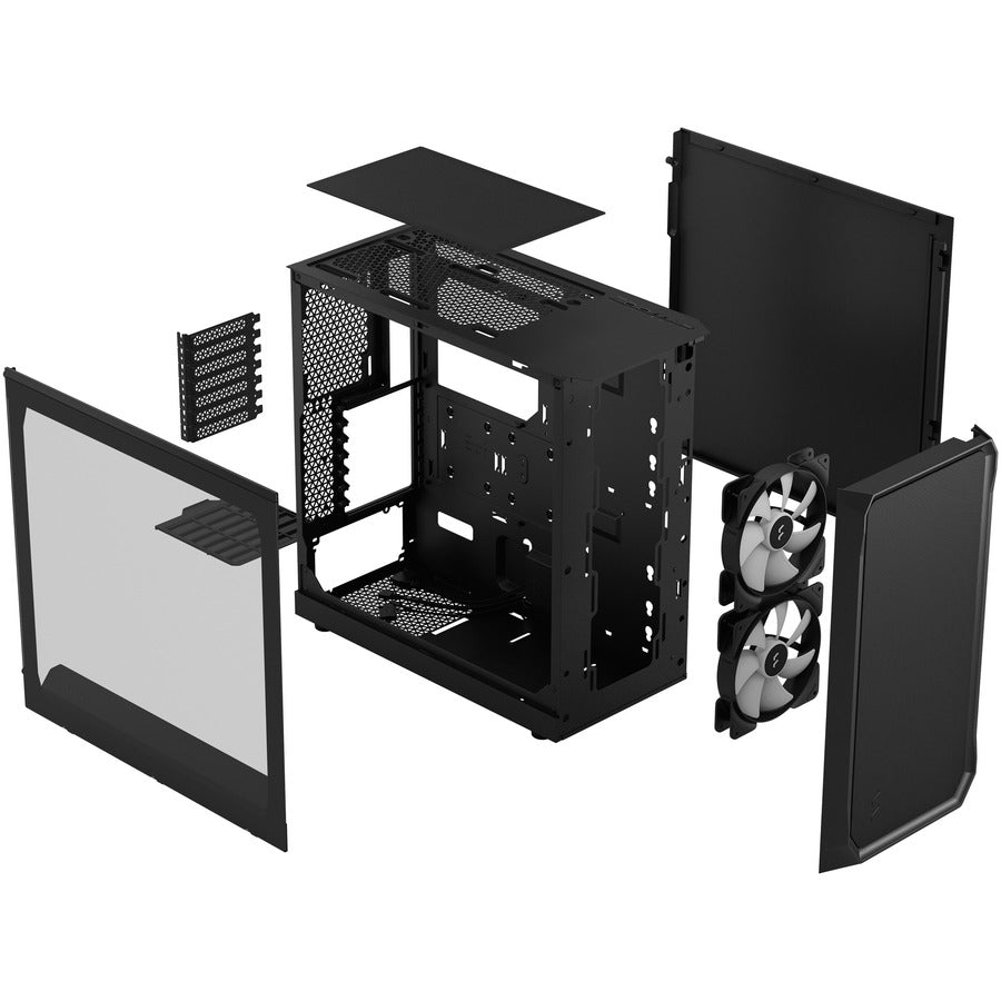 Fractal Design FD-C-FOC2A-03 Focus 2 RGB Computer Case, Tempered Glass, Black, 2 Year Warranty