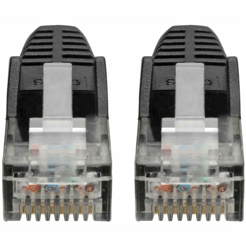 Front view of Cat6 cable RJ45 connectors showing contact arrangement