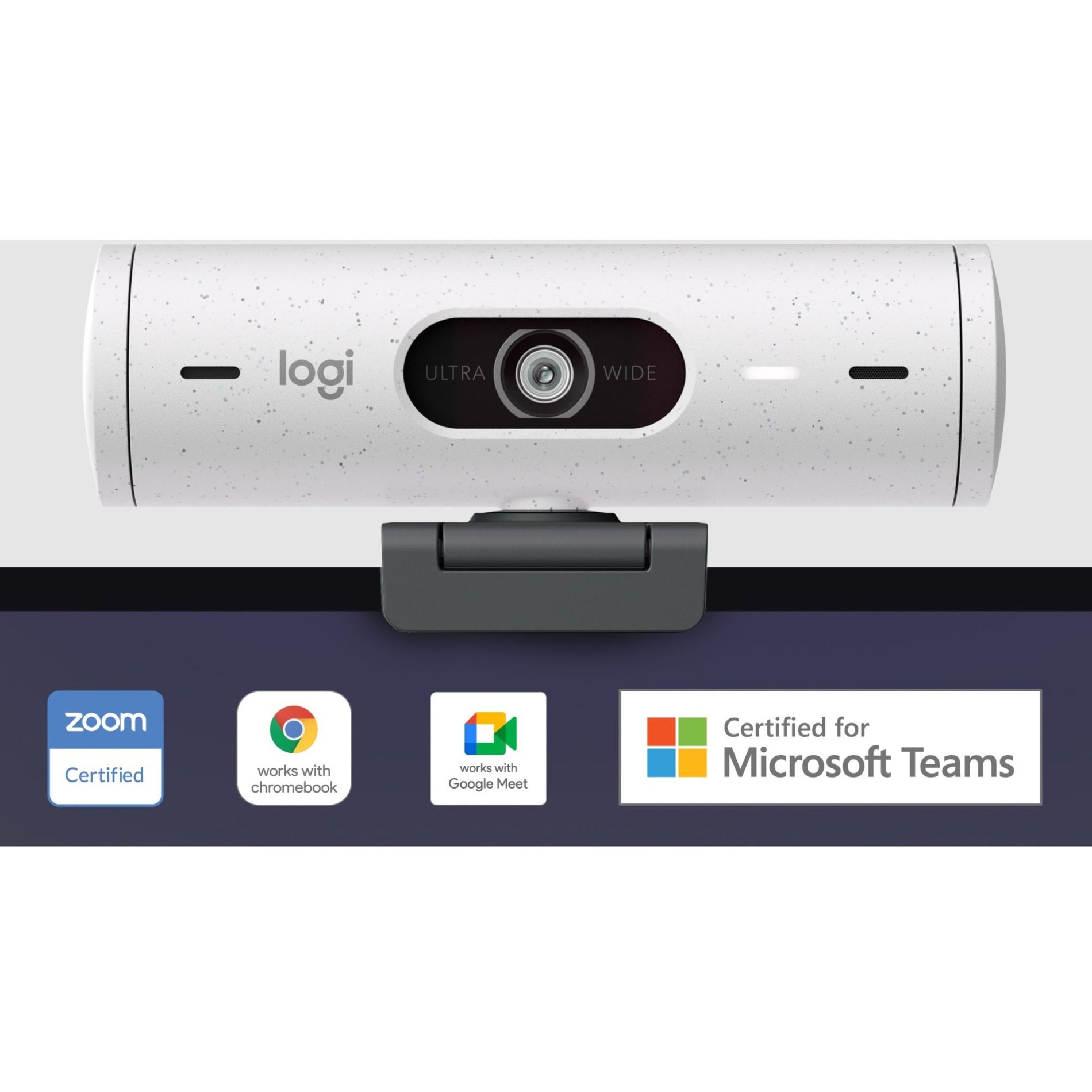 Logitech 960-001427 بريو 500 كاميرا ويب عالية الدقة كاملة الوضوح ، بدقة 4 ميجابكسل ، 60 إطار في الثانية ، USB من النوع C ، أبيض قاتم