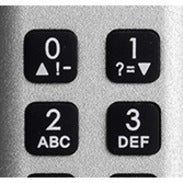 Close-up of K350 alphanumeric keypad buttons