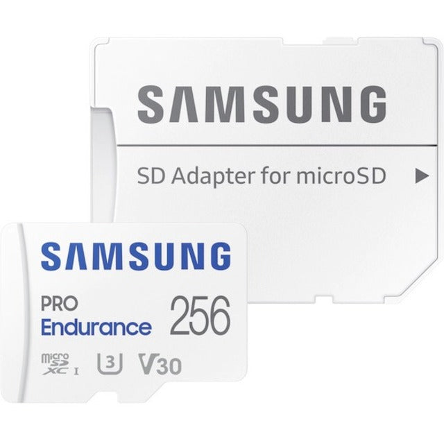 Samsung MB-MJ256KA/AM PRO Endurance 256GB carte microSDXC Classe de vitesse V30 pour la vidéo Vitesse de lecture de 100 Mo/s Classe de vitesse 10/UHS-I (U3) Vitesse d'écriture de 40 Mo/s