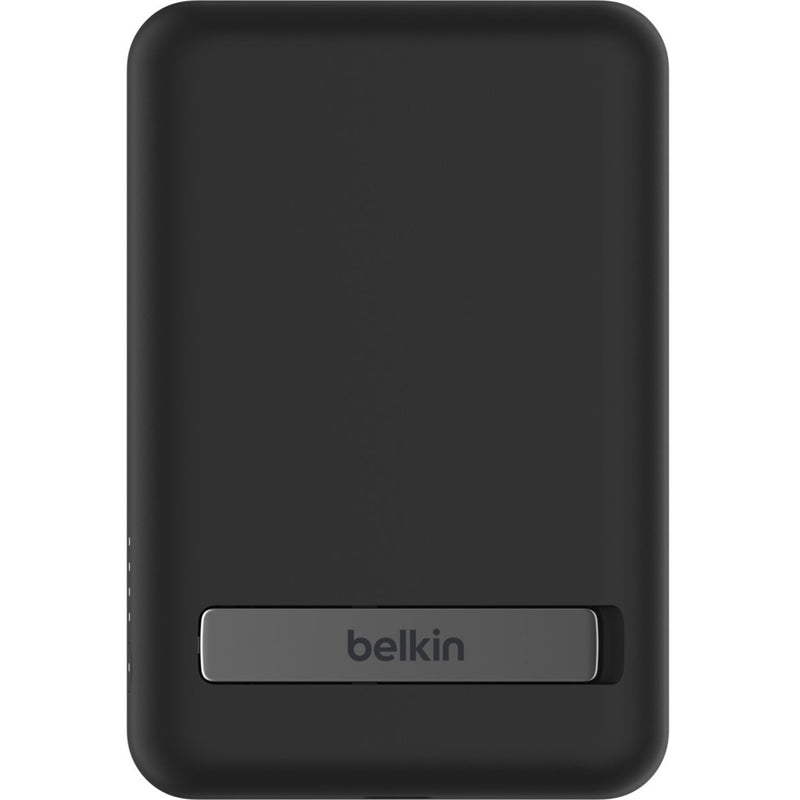 Back view of Belkin power bank showing kickstand feature