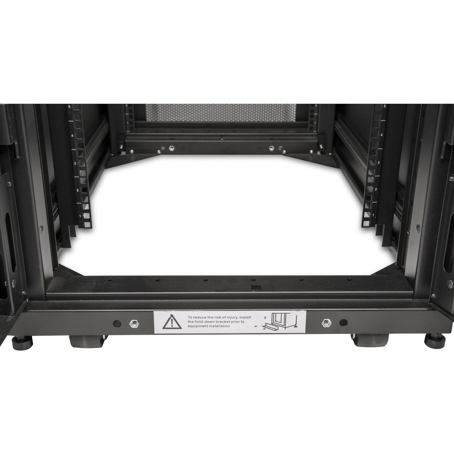 Rocstor Y10E007-B1 SolidRack R3100 Rack 42U Enclosure With Side Panels, Cable Management, Lockable Door, Black