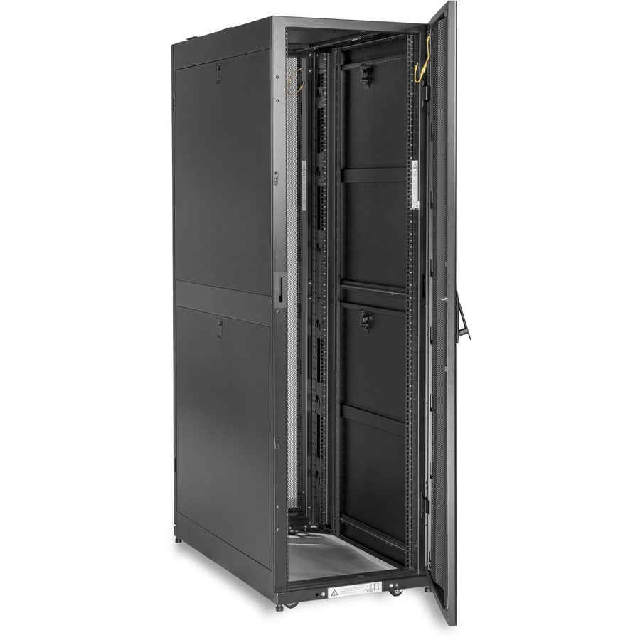 Rocstor Y10E007-B1 SolidRack R3100 Rack 42U Enclosure With Side Panels, Cable Management, Lockable Door, Black