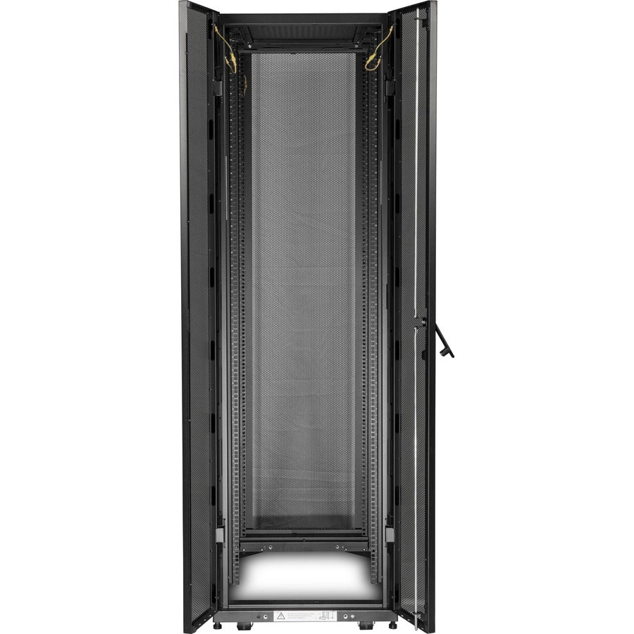 Rocstor Y10E007-B1 SolidRack R3100 Rack 42U Enclosure With Side Panels, Cable Management, Lockable Door, Black