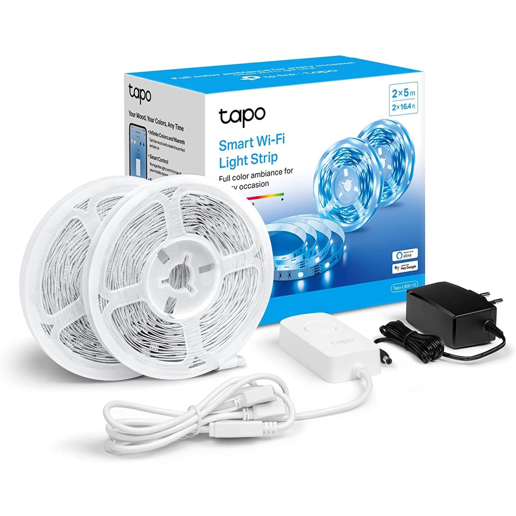 Tapo TAPO L900-10 Smart Wi-Fi Light Strip (32.8 ft.), Voice Control, Wireless LAN, Energy Saving