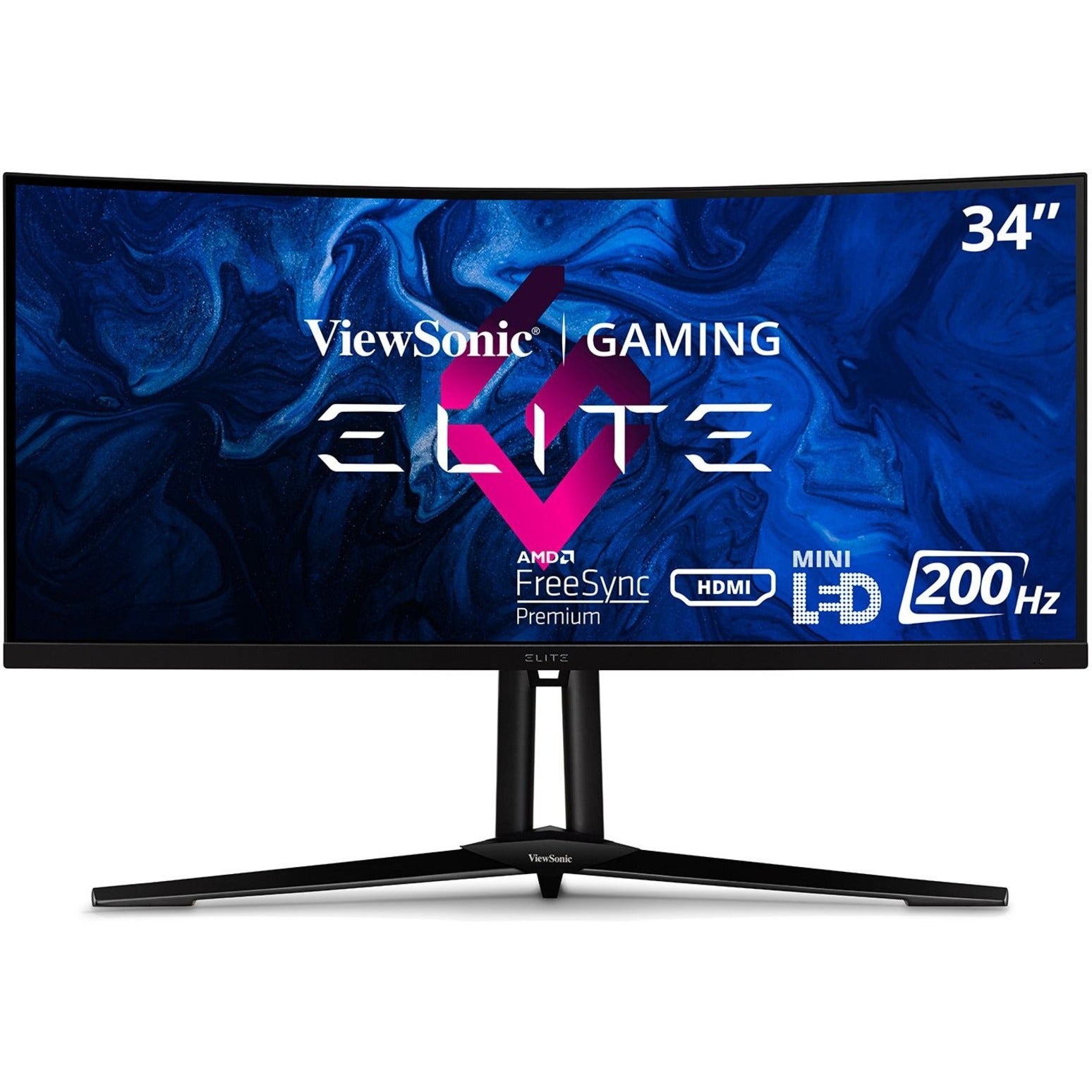 ViewSonic XG341C-2K OMNI 34IN 21:9 3440x1440 Gaming LCD Monitor, Curved Screen, 1ms Response Time, FreeSync Premium Pro