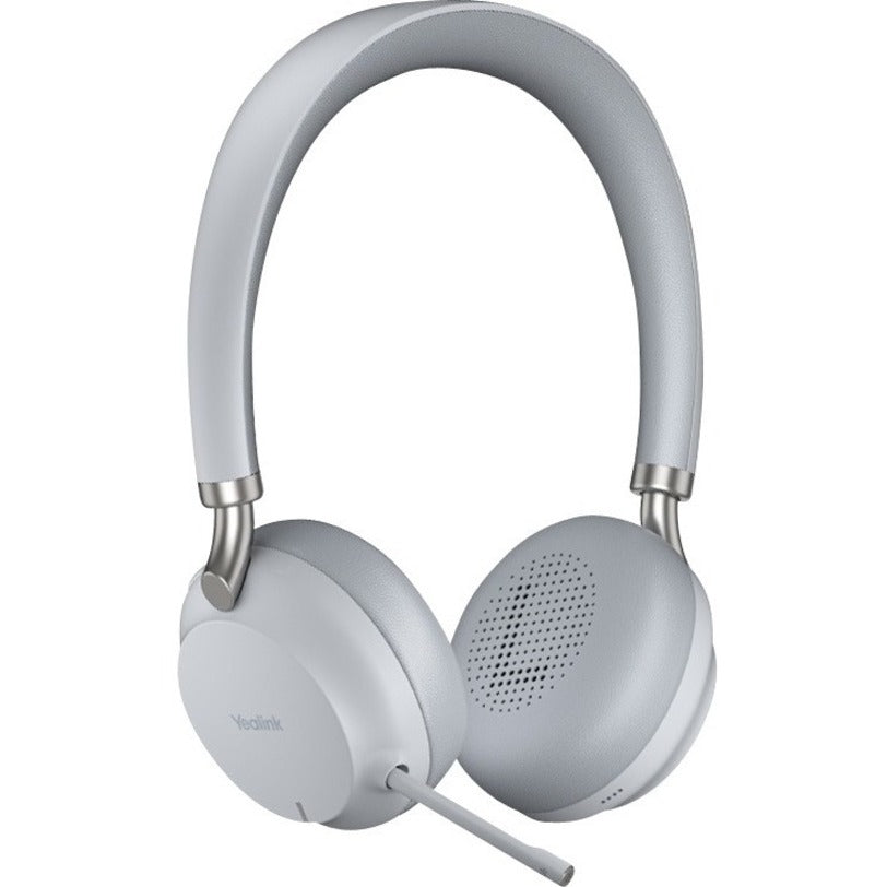 Yealink BH72 wireless headset in light gray featuring memory foam ear cushions and retractable microphone-alternate-image1