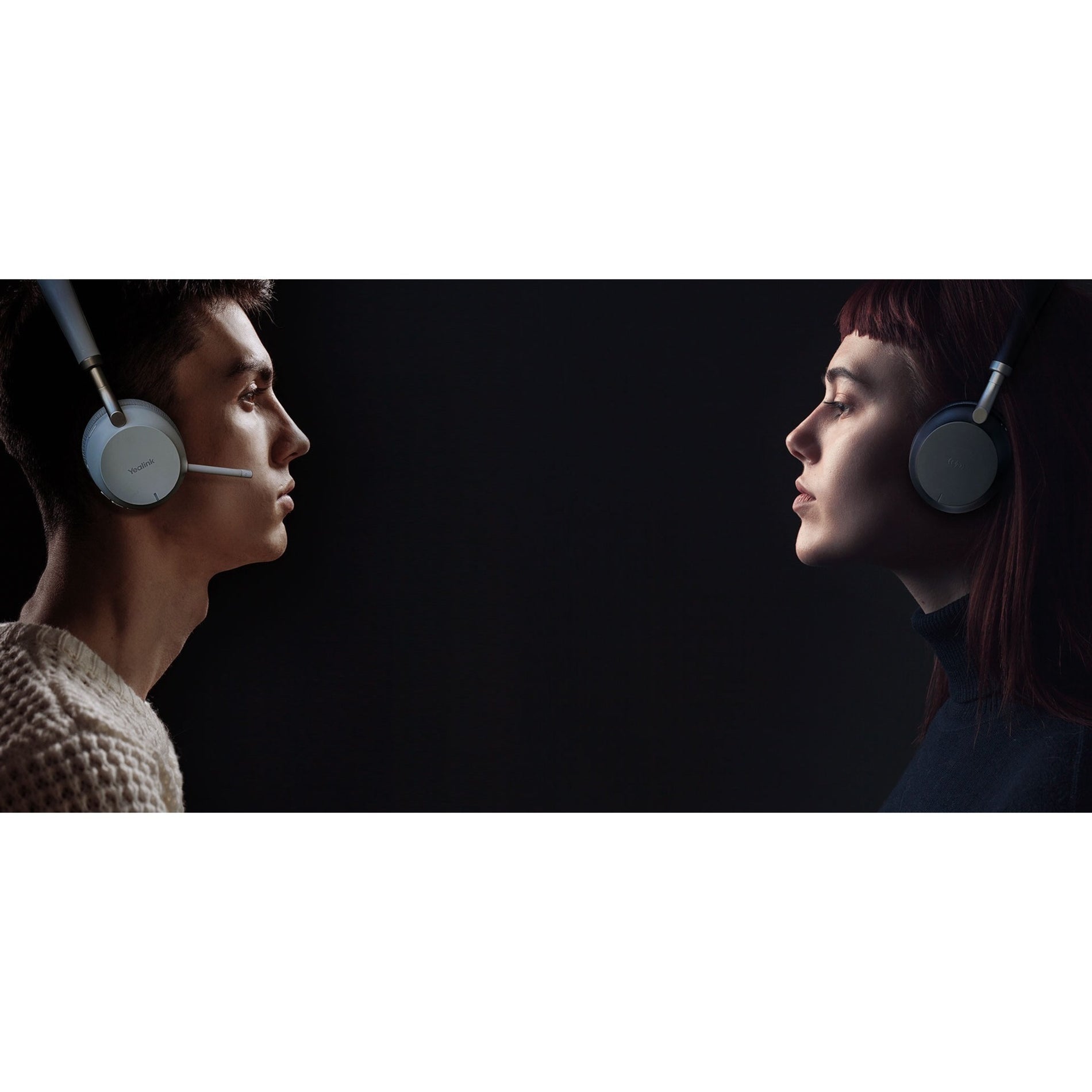 Artistic profile view of Yealink BH72 headset in both color variants-alternate-image5