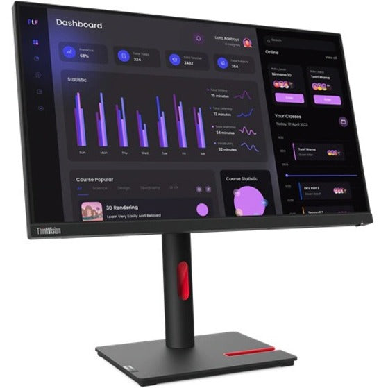 Lenovo 63CFMAR1US ThinkVision T24i-30 23.8 IPS -näyttö Full HD matalan sinisen valon näyttö.