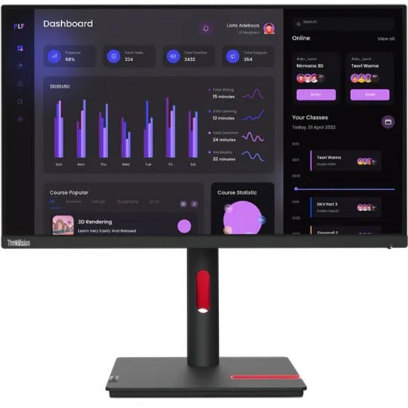 Lenovo 63CFMAR1US ThinkVision T24i-30 23.8" Moniteur IPS Full HD Écran à faible lumière bleue