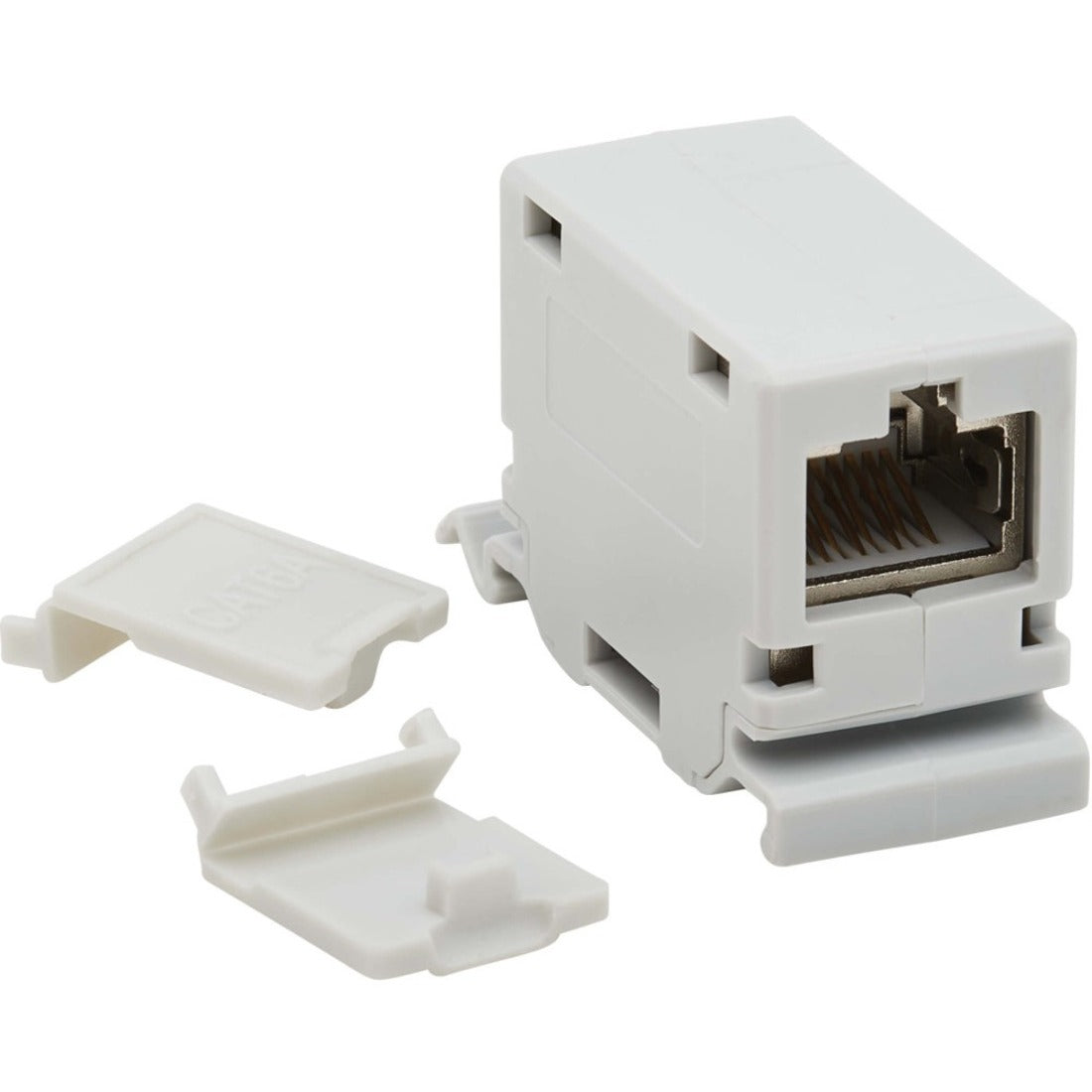 Tripp Lite N235-D01-SH-6A Cat6a 屏蔽 直通 DIN 轨道可安装 快卸式 连接器 (RJ45 F/F) TAA 网络 适配器 品牌名称：Tripp Lite 品牌名称翻译：特力品