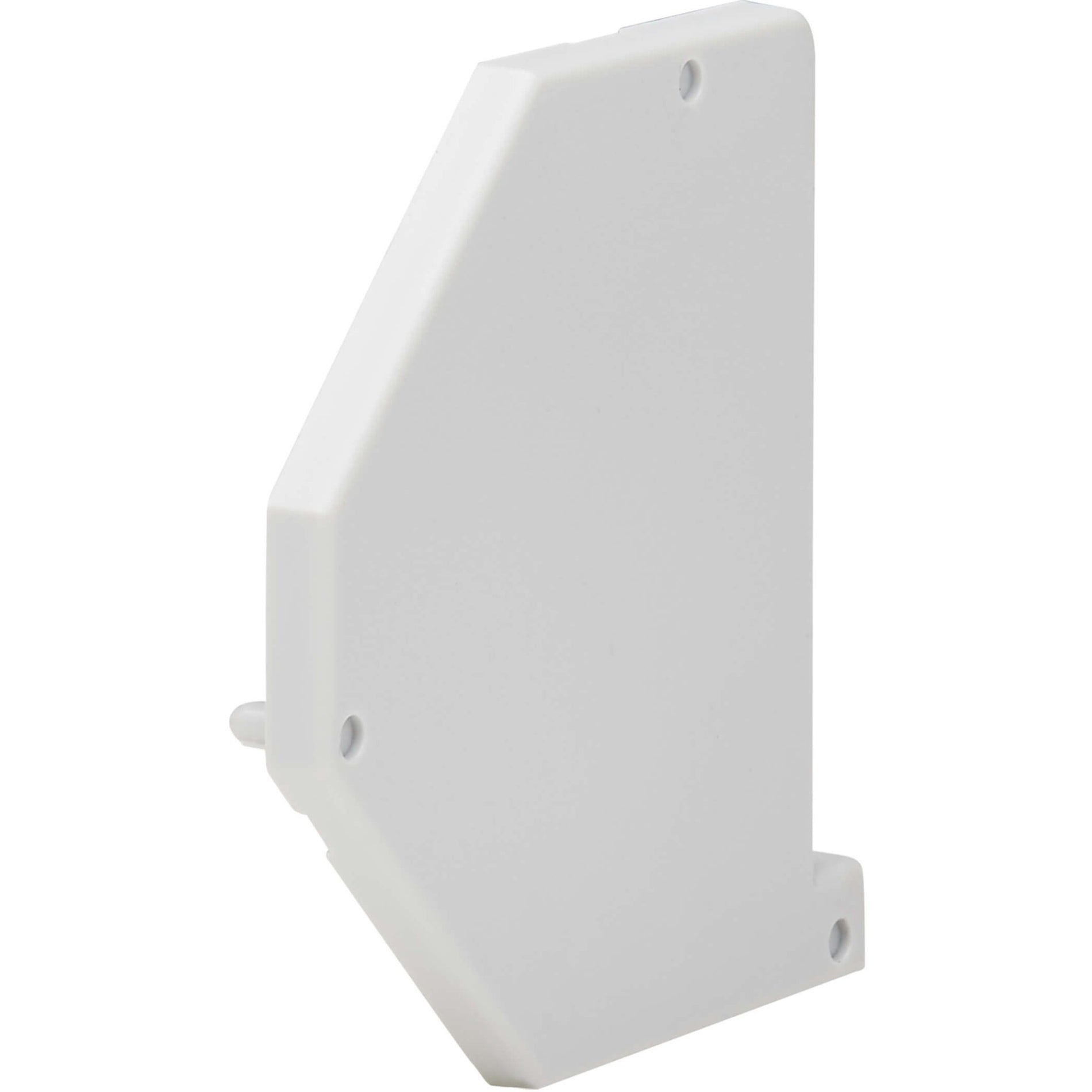 Front view of white polycarbonate right cover panel for DIN-rail network enclosure-alternate-image1