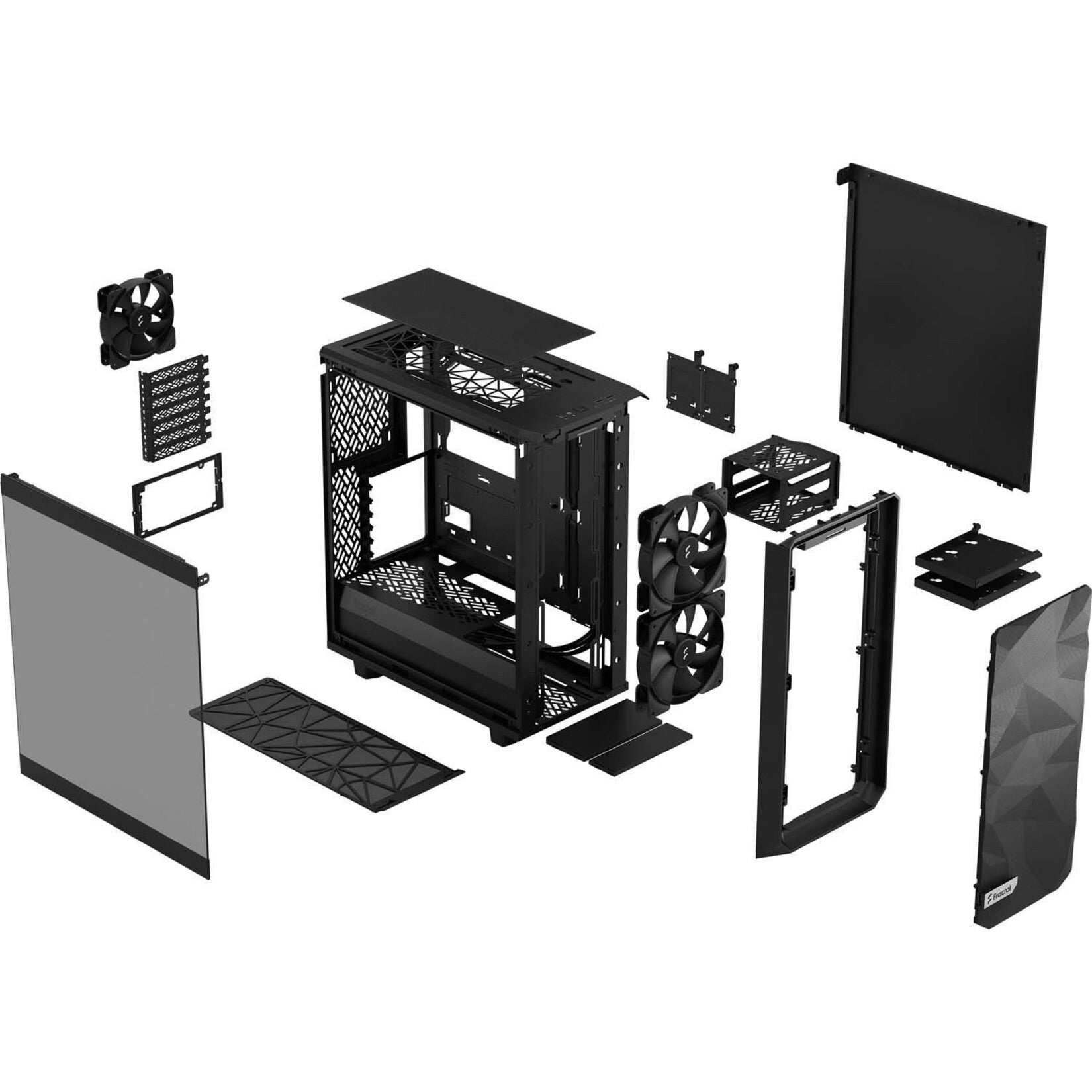 Fractal Design FD-C-MEL2C-03 Meshify 2 Compact Lite Computer Case, Mid-tower, Steel and Tempered Glass, Black