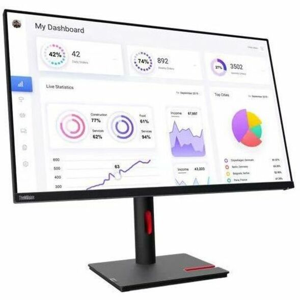 Lenovo 63D2GAR1US ThinkVision T32p-30 Breitbild-LED-Monitor 32" 4K UHD 350 Nit Helligkeit 100% sRGB 95% DCI-P3 107 Milliarden Farben Webcam USB-C HDMI DisplayPort TCO-zertifiziert 3 Jahre Garantie