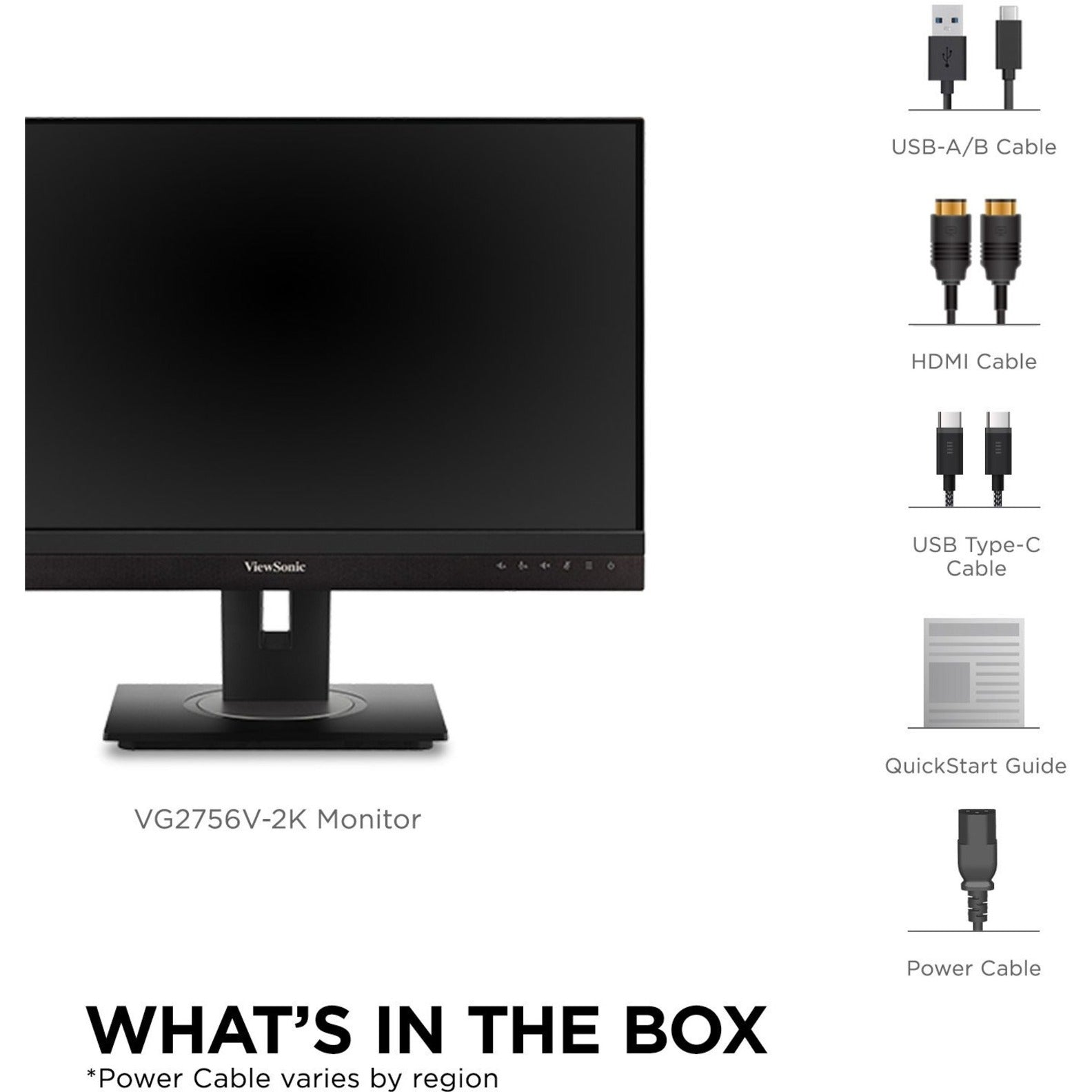 ViewSonic VG2756V-2K 27" Ergonomic Docking Monitor with USB-C 90W PD, RJ45 and Pop-Up Webcam [Discontinued]