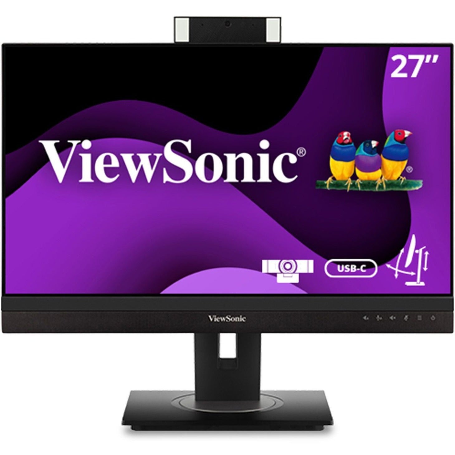 ViewSonic VG2756V-2K 27 Monitor Ergonomis dengan Docking USB-C 90W PD RJ45 dan Webcam Pop-Up