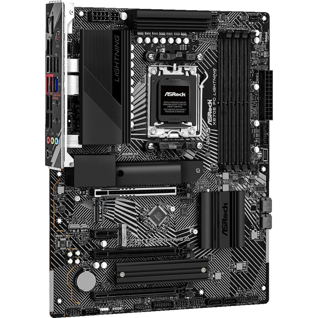 لوحة أم لألعاب الكمبيوتر ASRock X670E PG Lightning، من AMD X670 AM5 بحجم ATX