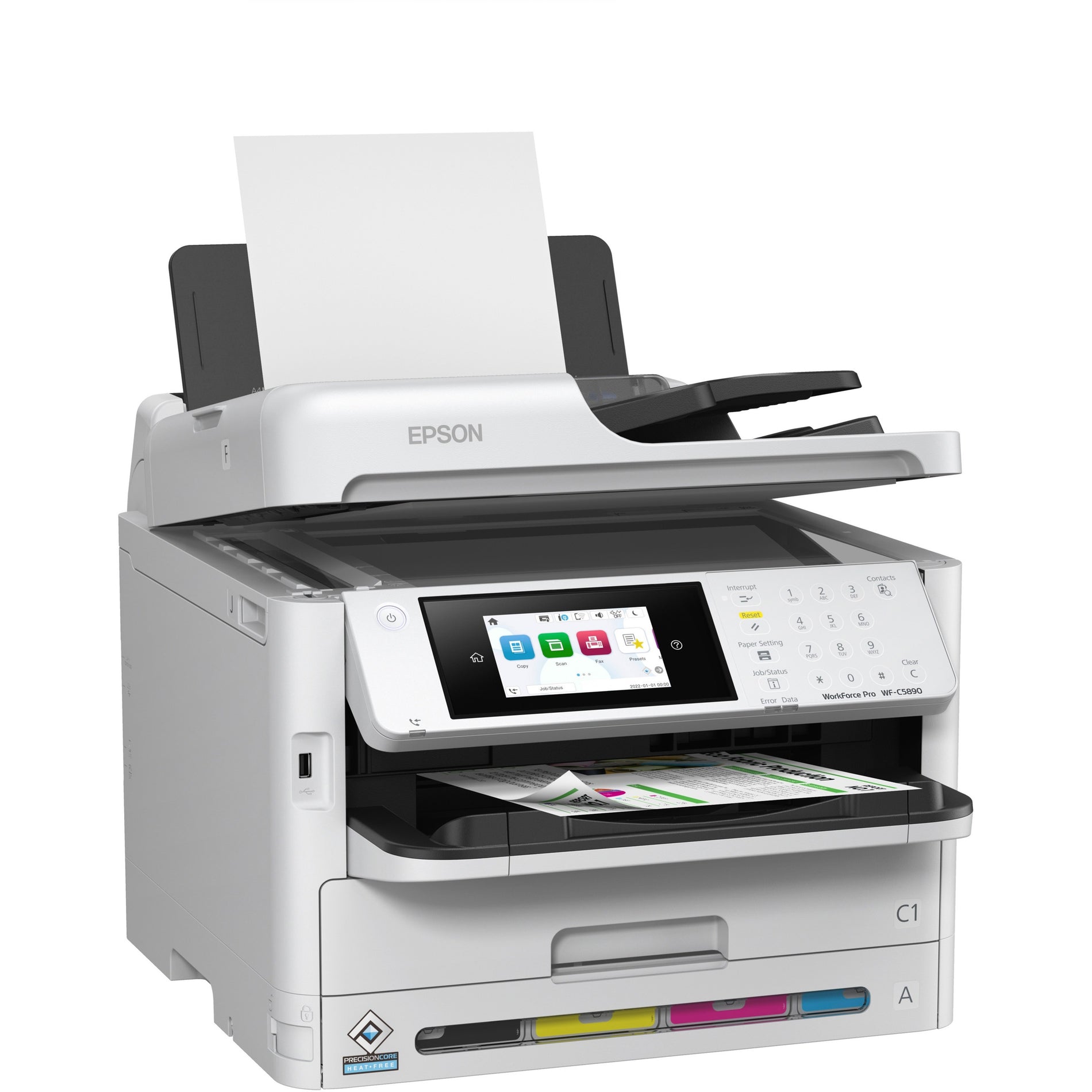 Epson WF-C5890 printer showing automatic document feeder and flatbed scanner functionality-alternate-image2