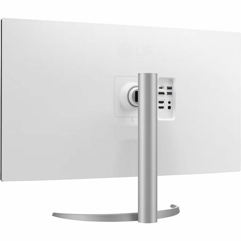 Close-up of LG monitor's port array and connectivity options