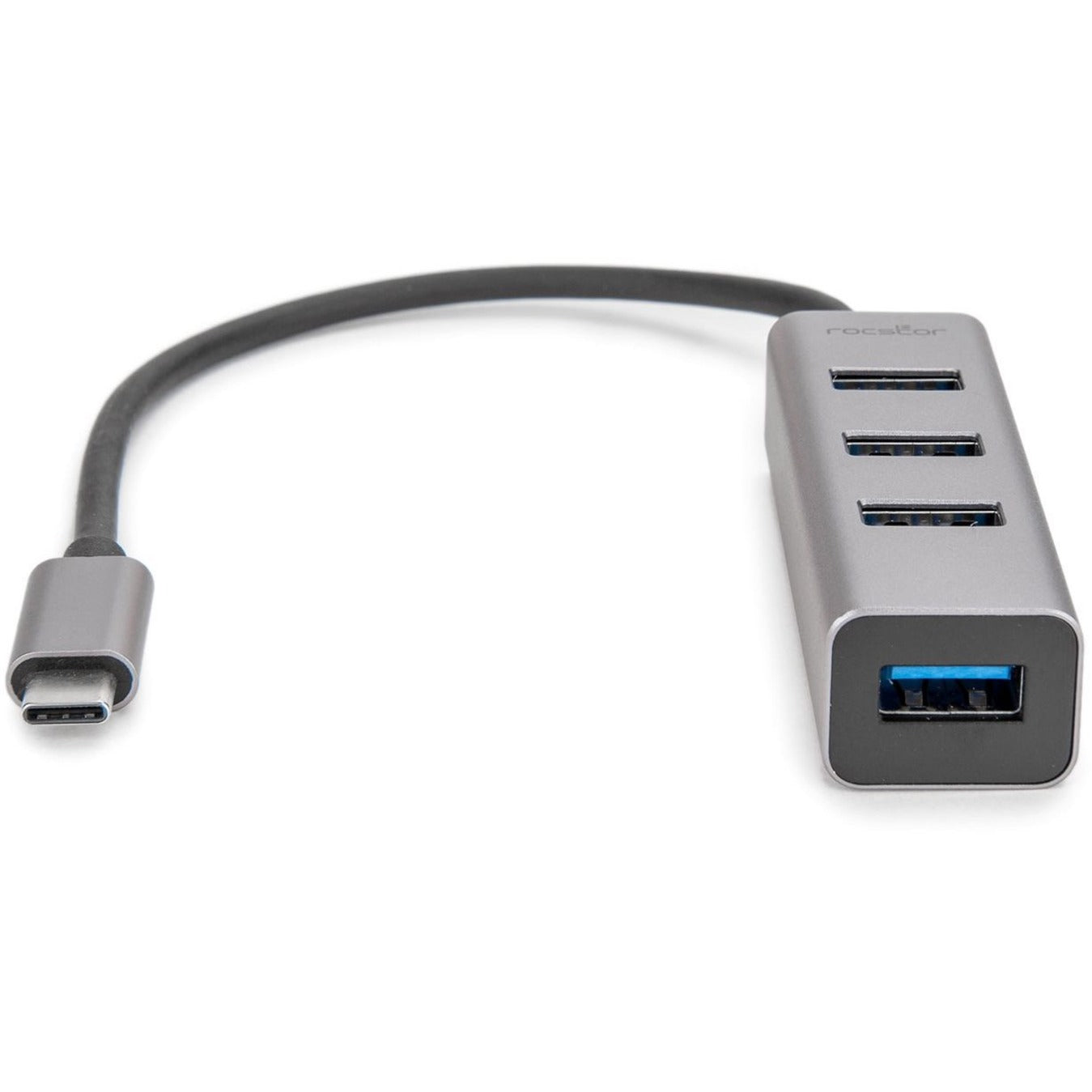 Rocstor Y10A228-A1 Portable 4 Port USB C Hub, 4 USB 3.0 Ports, ChromeOS/Windows/macOS/Linux Compatible