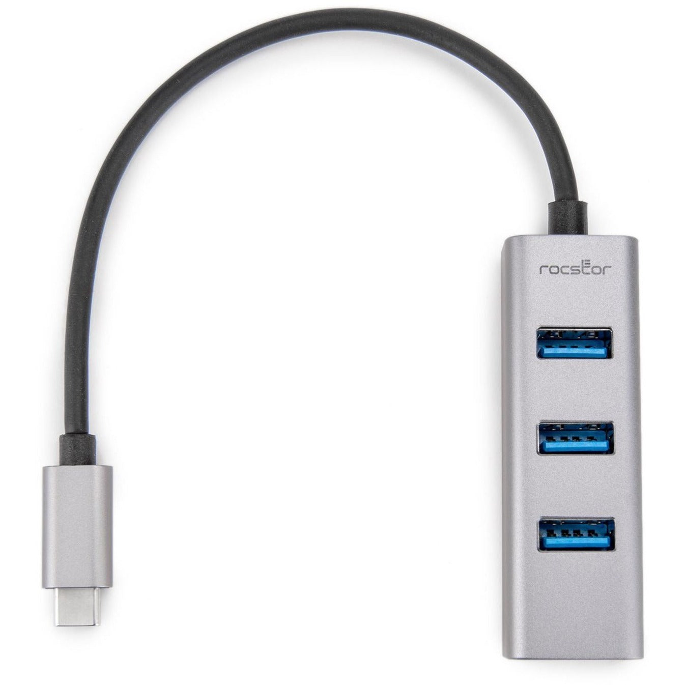 Rocstor Y10A228-A1 Portable 4 Port USB C Hub, 4 USB 3.0 Ports, ChromeOS/Windows/macOS/Linux Compatible