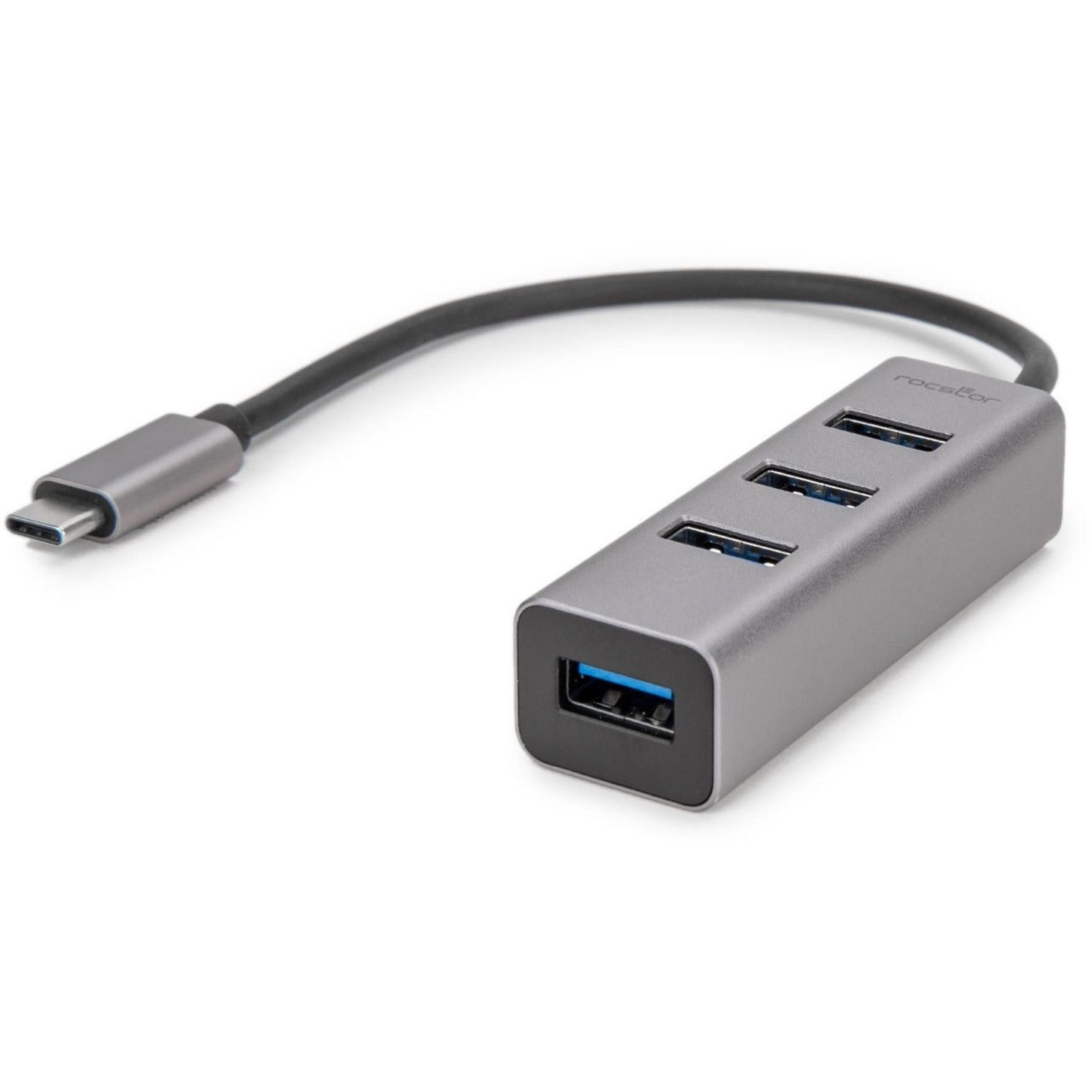 Rocstor Y10A228-A1 Portable 4 Port USB C Hub, 4 USB 3.0 Ports, ChromeOS/Windows/macOS/Linux Compatible